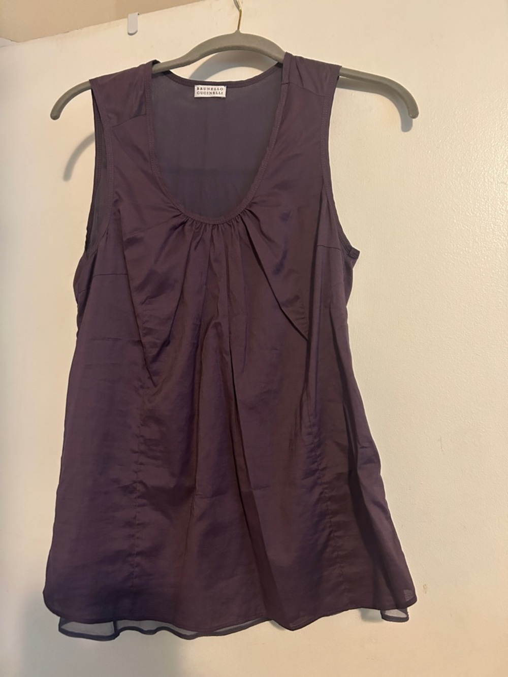 Brunello Cucinelli Purple Sleeveless Scoop-Neck Camisole